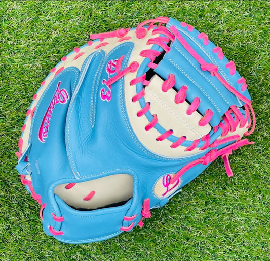 Catcher’s Mitt 33” Baby Blue and Blonde
