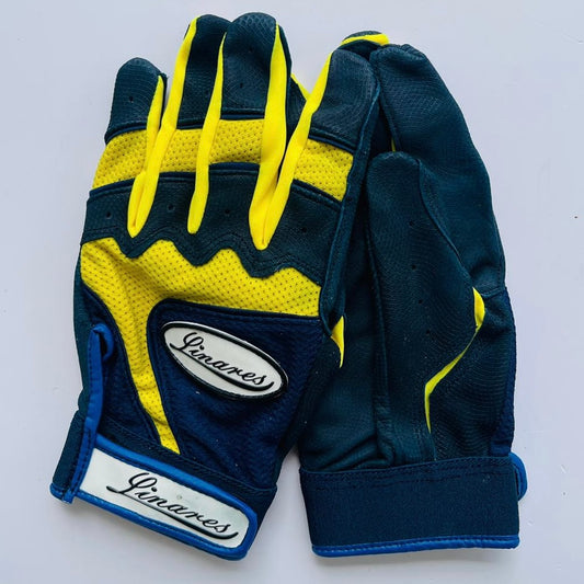 Navy and Yellow Batting Gloves- XXLarge