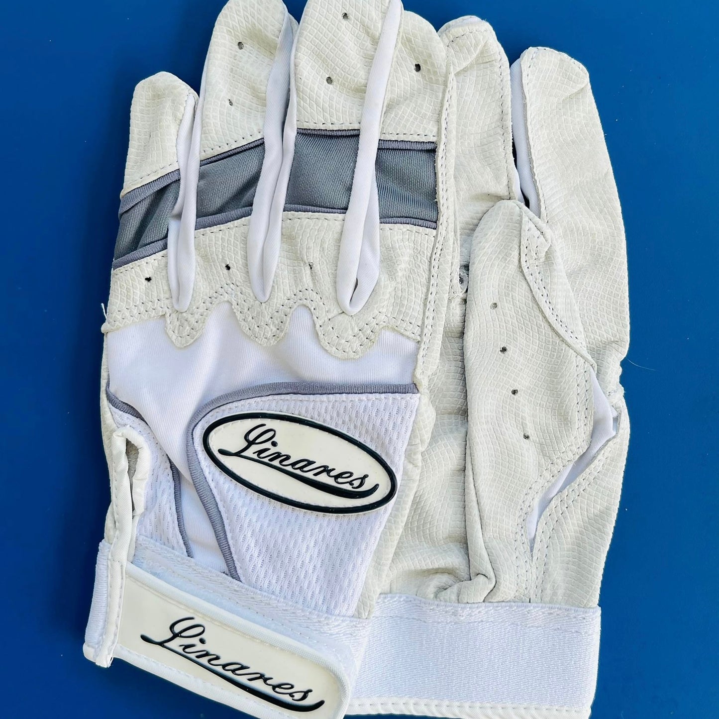 White and Gray Batting Gloves- XL